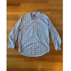 Vineyard Vines Classic Fit Murray Shirt Mens Large Blue Plaid Whale Logo Cotton